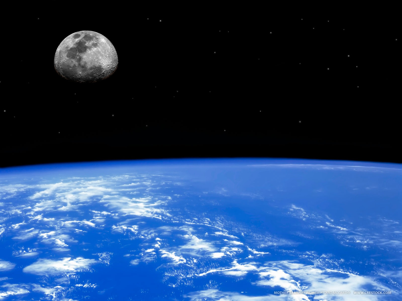 Earth, Space and the moon desktop wallpaper